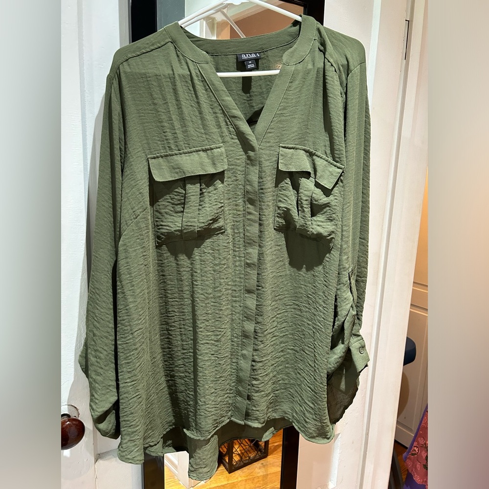 Vintage sheer green buttoned shirt.